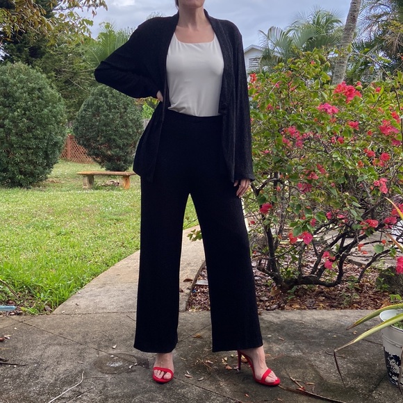 Veronique Young Vintage Black Sparkle Two Piece One Button Jacket and Pants Set! - Picture 4 of 10